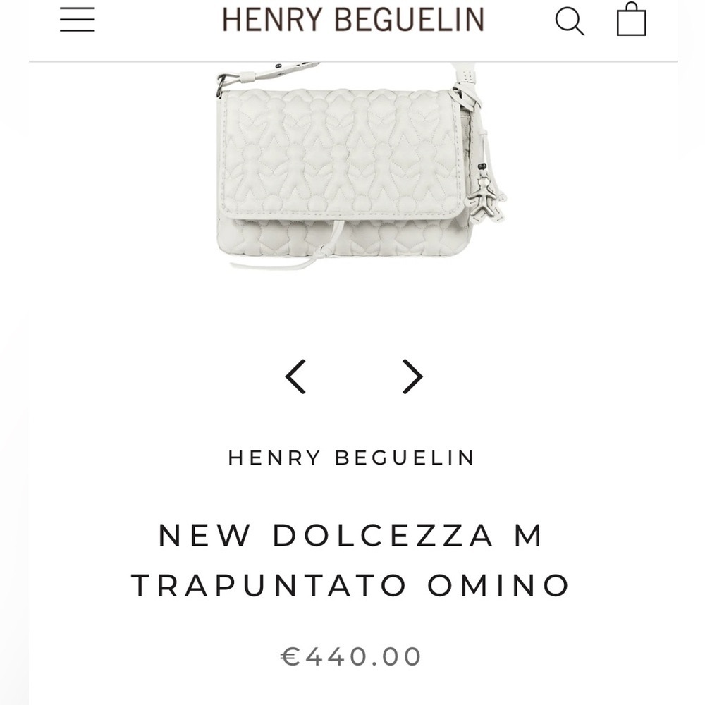 Henry Beguelin Italian Leather Crossbody / Color Chalk €440/$594 - Picture 4 of 17